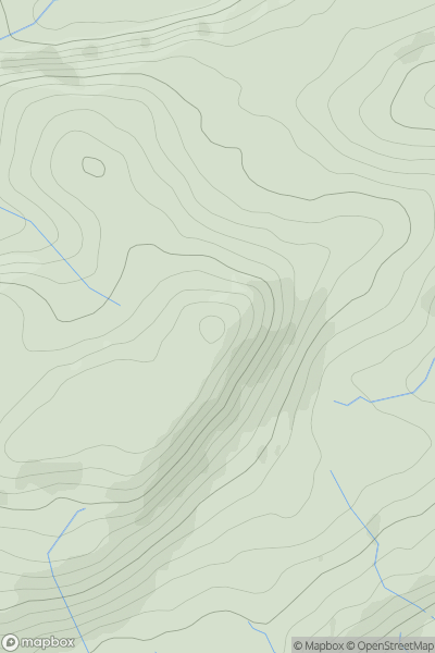 Thumbnail image for Allt Goch [Bala to Welshpool] [SJ131176] showing contour plot for surrounding peak